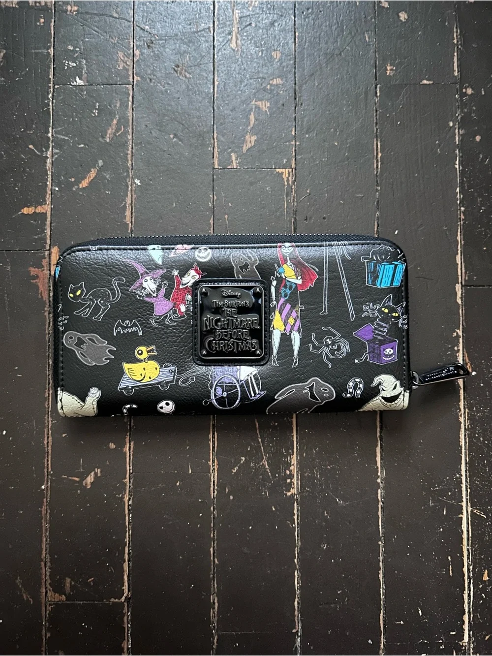 Disney Loungefly The Nightmare Before Christmas Black Character Zip Wallet